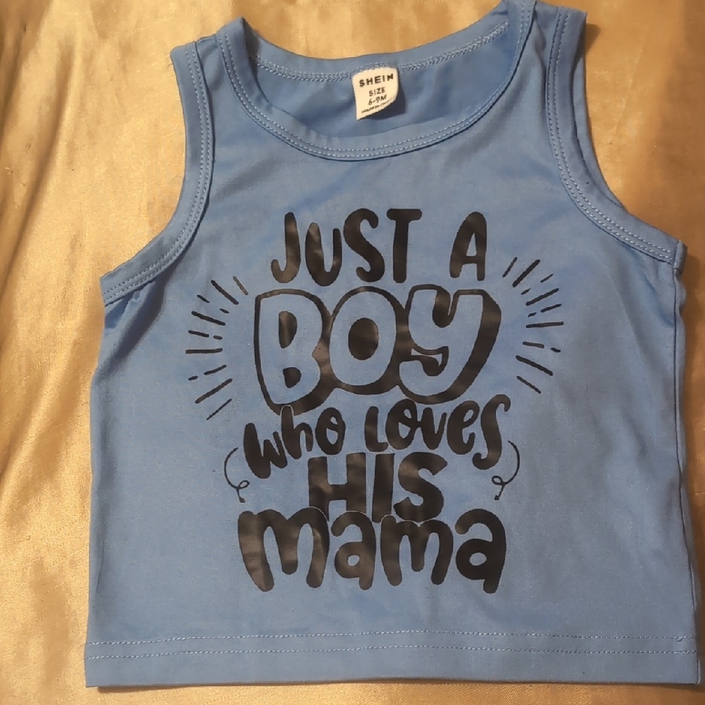 SHEIN Blue Kids Tank Top with Fun Print